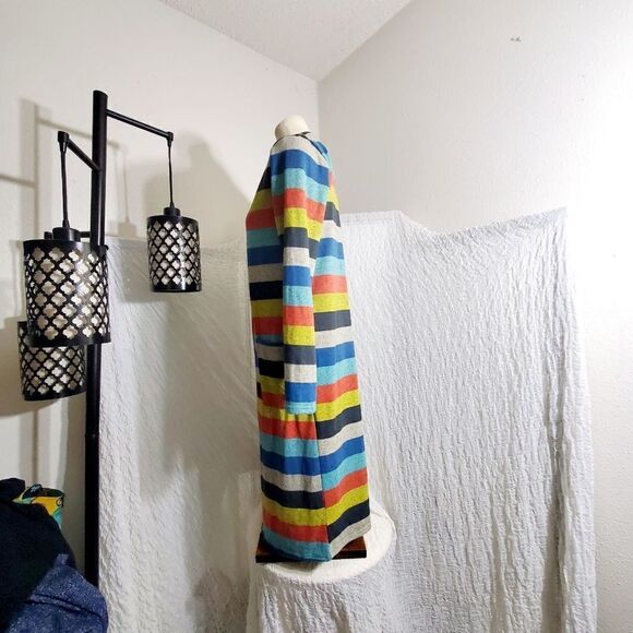 Grace & Emma NWOT Multi-colored Striped Cardigan Duster Size Small - Picture 4 of 10
